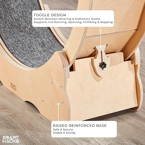 SMART HACKS Cat Wheel, Cat Exercise Wheel, Cat Wheels for Indoor