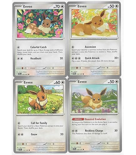 Pokemon Eevee 133/165 Reverse Foil Card - From Pokemon 151 Card Set