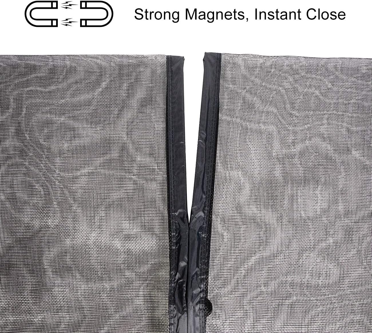 MAGZO Screen Door Magnets 36 x 80, Durable Fiberglass Door Mesh with Full Frame Hook&Loop for Sliding Door Fits Door Size up to 36"x80" Max-Black - - 