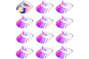 BEEVARN 12 Pack Sun Visor Hats Women UV Protection Clear Outdoor Beach Sports Golf Sunhat Party Cap