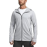 Sejuani Men's UPF 50+ Light Jacket Full Zip Sun Protection Hoodie Long Sleeve Sun Shirts for Men Hiking Fishing Zip Pockets