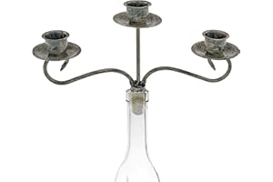 SOUTHERN HOMEWARES Wine Bottle Candle Holder Topper Candelabra – 3 Taper Candle Holder for Table Centerpiece or Home Décor