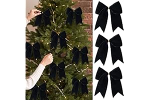 Ohapishop 15 Pcs Velvet Bows for Christmas Tree - 6 Inch Vintage Velvet Ribbon Christmas Bows for Gift Wrapping Xmas Tree Top