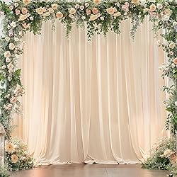8x10FT Champagne Backdrop Curtains for Wedding