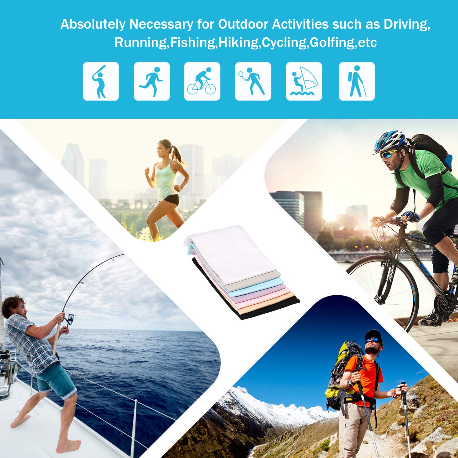 Arm Sleeves 1 Pair Cooling UV Protection, Compression Sleeves to Cover Arms Women Men, Sunblock Arm Cover Durable Stretchy for Outdoor Sports (White)