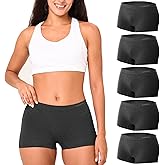 BAMBOO COOL Womens Boyshort Panties Seamless Underwear Boxer Briefs For Ladies 5 Pack