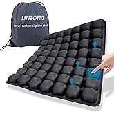 LinZong Travel Cushion Airplane Seat,Plane Seat Cushion for Long Flights,Portable Inflatable Seat Cushion for Air Travel,Office,Car and Wheelchair,Comes with Air Pump and Storage Bag