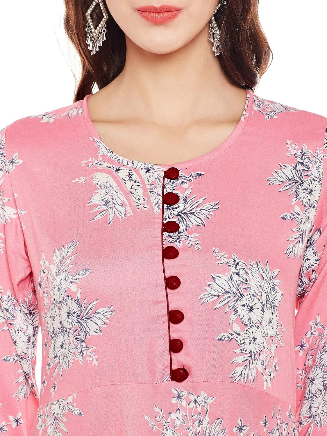 tissu women's viscose kurta (pink)
