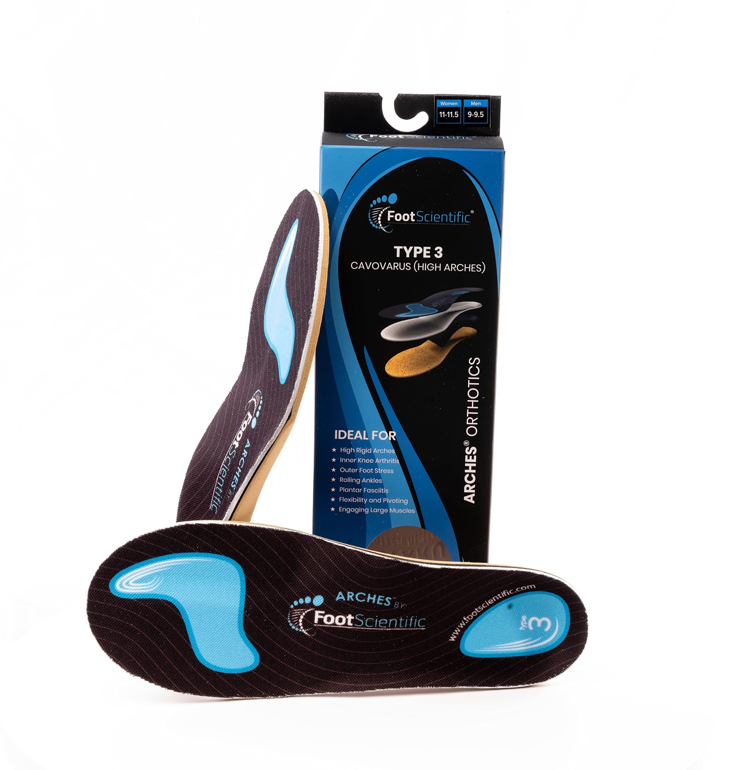 Photo 1 of FootScientific® Arches Type 3 (High Arch) Orthotic Shoe Insoles (M6-6.5/ W8-8.5)
