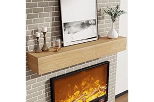 Marsmiles Fireplace Mantel Shelf 48 Inch, Floating Shelves with Solid Ash Veneer Over Engineered Wood, Wall Mounted Rustic Wooden Display Shelves, 48W x 6H x 8D, Natural