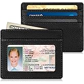 Fintie Slim Minimalist Front Pocket Wallet, RFID Blocking Credit Card Holder Card Cases with ID Window for Men Women, Black