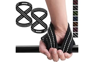 RDX Weight Lifting Straps Figure 8, Anti Slip Strap with cuffs wrist Support for Gym Workout Deadlift Powerlifting Bodybuildi