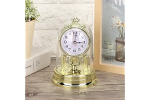Anniversary Glass Dome Clocks, European Retro Style Living Room Clock Antique Silent Table Clock Home Decor