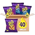 Takis 40 pc / 1 oz Variety Pack, Assorted Flavored Mixed Rolled Tortilla Chips – (20) Fuego, (20) Blue Heat