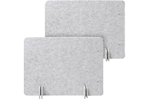 KEPYDRMTF Desk Privacy Panel Set, Desk Partition Cubicle Wall Freestanding Noise-Reduction Panels Room Divider, Soundproof Partition with Support Feet for Office or Home Use (Light Grey, 40 * 60 cm)