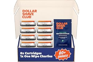 Dollar Shave Club | 6 Blade Razor Refills (8 Pack) | 6 Stainless Steel Blades for a Close & Comfortable Shave, 1 One Wipe Charlies