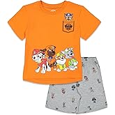 Nickelodeon Paw Patrol T-Shirt and French Terry Shorts Outfit Set Infant to Big Kid Sizes (12 Months - 10-12)