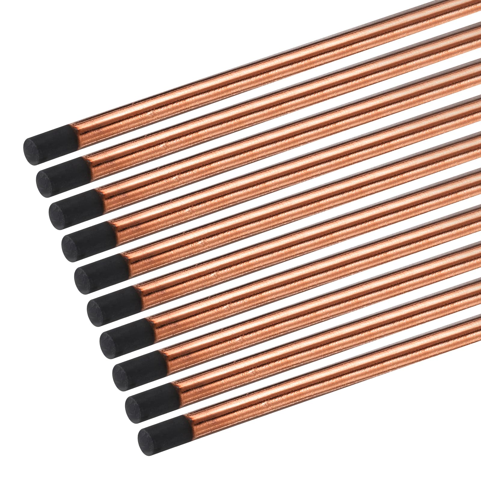 PATIKIL 10pcs 13mmx355mm(1/2"x14") Carbon Arc Air Gouging Rods Copper Graphite Coated Gouging Electrode Rods for Welding