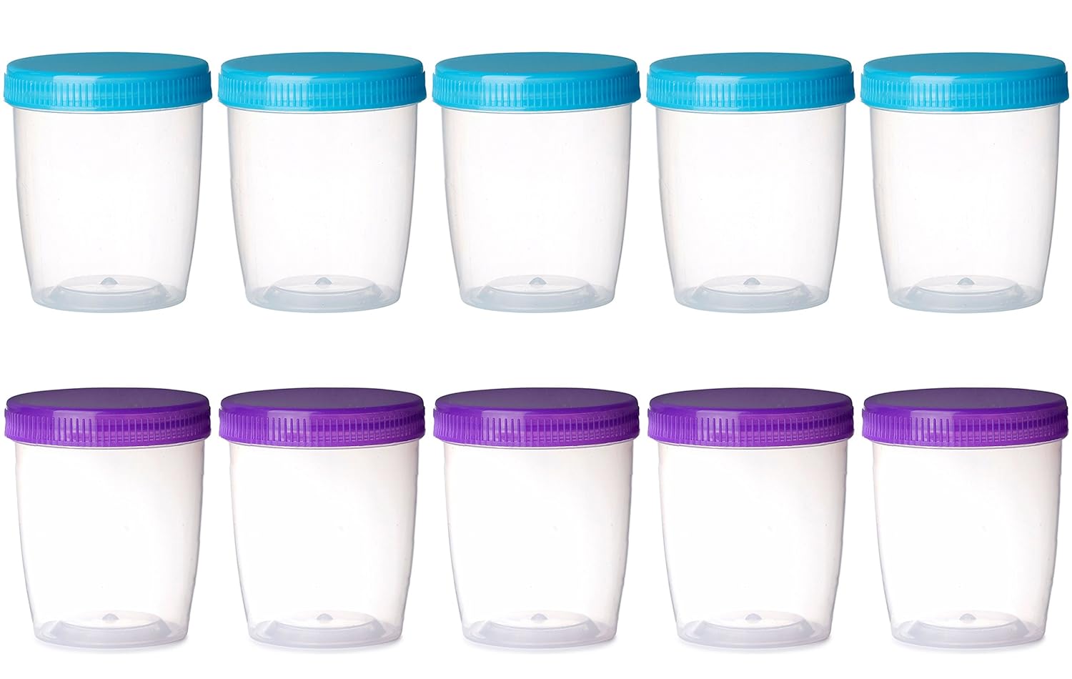 Set of 10 Mini Slime Containers With Colored lids, Arts