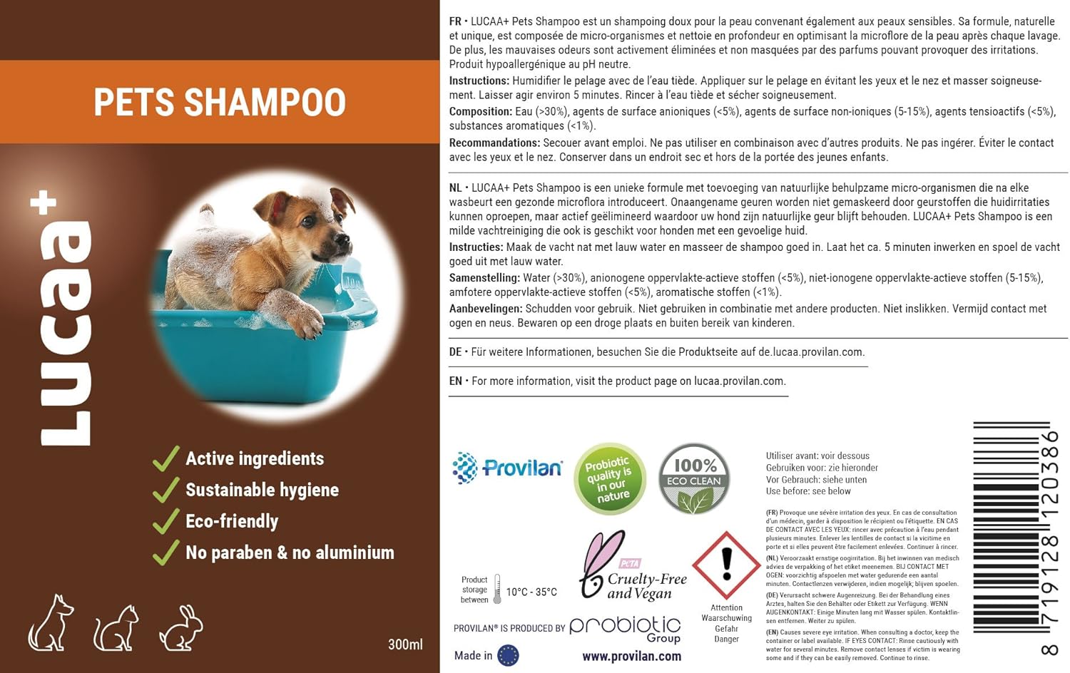LUCAA+ Organic Shampoo for Dogs and Cats 300 ml - Image 4