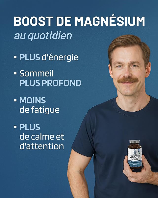 Magnésium Bisglycinate 1500 mg + Vitamine B6 - Sommeil, Stress, Fatigue