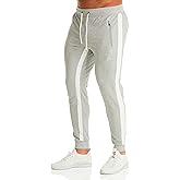 OuBER Men's Gym Jogger Pants Slim Fit Workout Running Sweatpants with Zipper Pockets