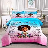 GRAT TIOC Black Girl Comforter Set Twin Size for Kids,Black Girl Magic Bedding Set,God Says You are Christian Comforter for Bed Bedroom Sets