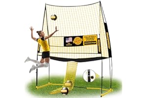 Mangostar Volleyball Training Equipment, Volleyball Net System with Freely Height-Adjustable for Backyard, Volleyball Practice Net for Serving Setting Spiking, Easy Set Up for Indoor and Outdoor Use