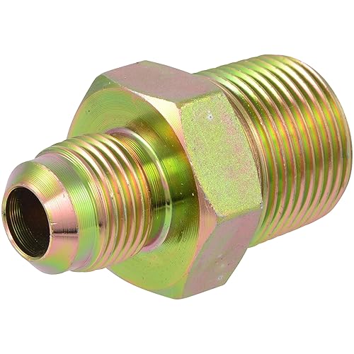 Eastman Gas Fitting Adapter, 3/4 in MIP x 1/2 in OD Flare (Tapped 1/2 in FIP), Zinc-Plated Steel, 62740B