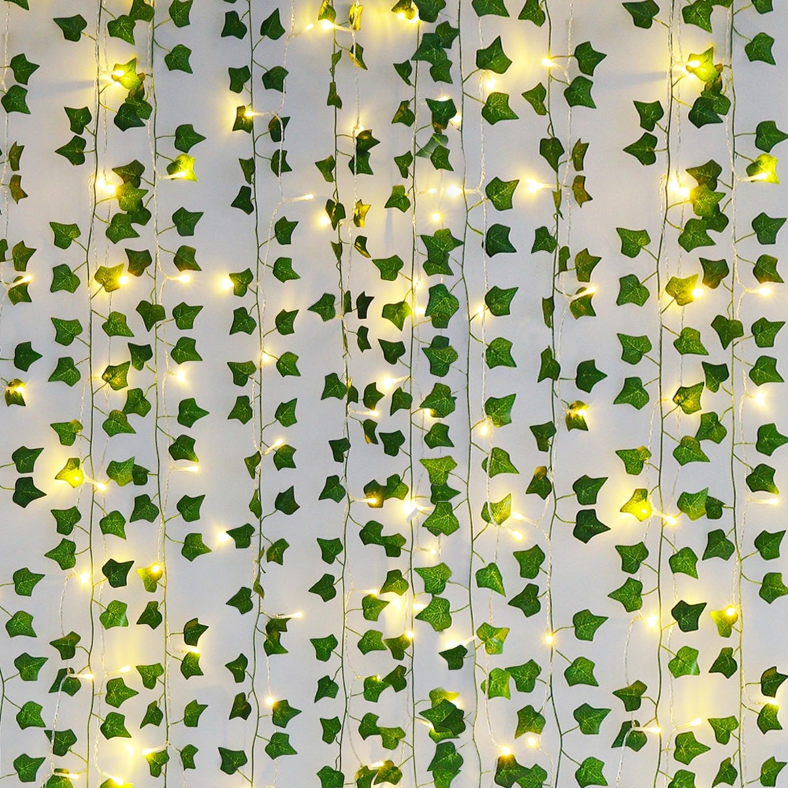 Photo 1 of Freyalife Fake Vines for Room Decor(12 Pack 84 FT),with CE Certified 80 LED String Lights,Artificial Plant Ivy for Aesthetic Home Bedroom Wall Wedding Party Office Patio Indoor, Outdoor Garden Décor