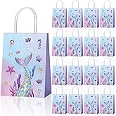 Ctosree 20 Pcs Mermaid Party Favors Bags with Handles for Kids Under the Sea Candy Goodie Treat Bags Girls Baby Shower Princess Decorations Mermaid Theme Birthday Party Supplies