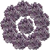 7.1''Purple Hydrangea Artificial Flowers,10Pcs Artificial Silk Hydrangea Heads,81 Petals Faux Hydrangea Flowers Heads with Stems for Home Wedding Baby Shower Decor(Eggplant Purple)