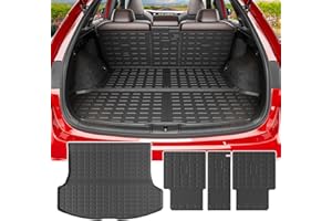 powoq Cargo Mat Compatible with 2023-2026 Lexus RX350 RX350H RX500H Trunk Mat TPE Cargo Liner All Weather Protection Trunk Liner Backrest Replacement for 2023-2026 Lexus Accessories