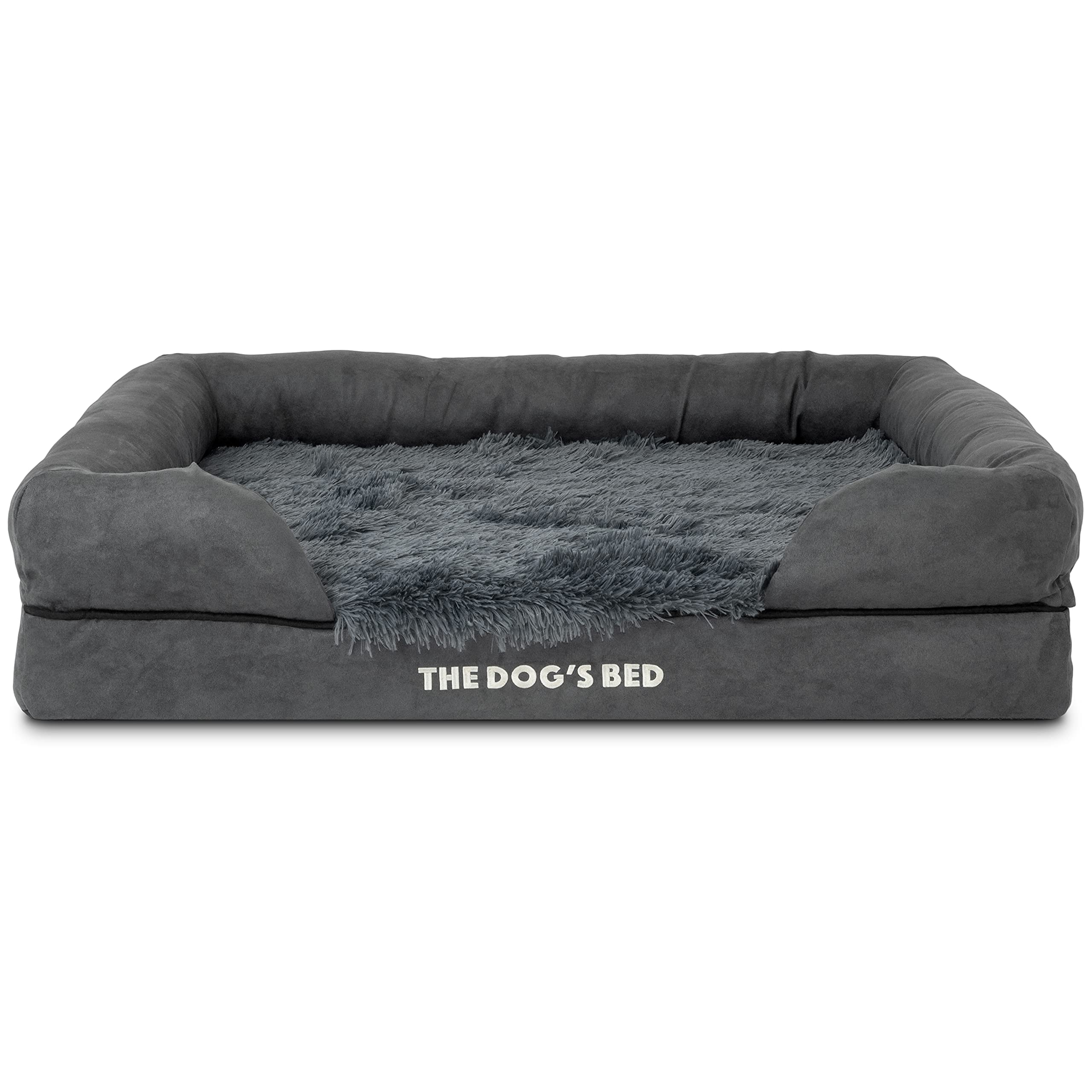 The Dog’s Bed Cover – Replacement Cover, Grey Fur, Large — image 1