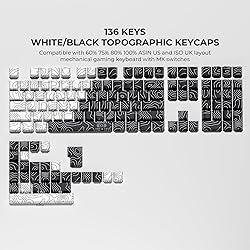 XVX Topographic PBT Keycaps, Side Printed Shine