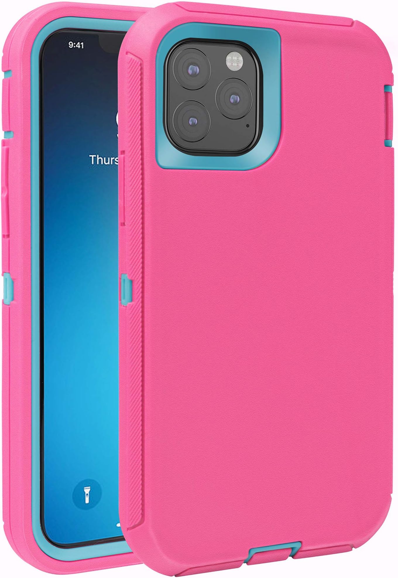 FOGEEK Case for iPhone 11 Pro Max, iPhone XI Pro Max Case, Heavy Duty Rugged Case, Full Body Protective Cover [Shockproof] Compatible for iPhone 11 Pro Max 2019 [6.5 Inch] (Rose/Blue)