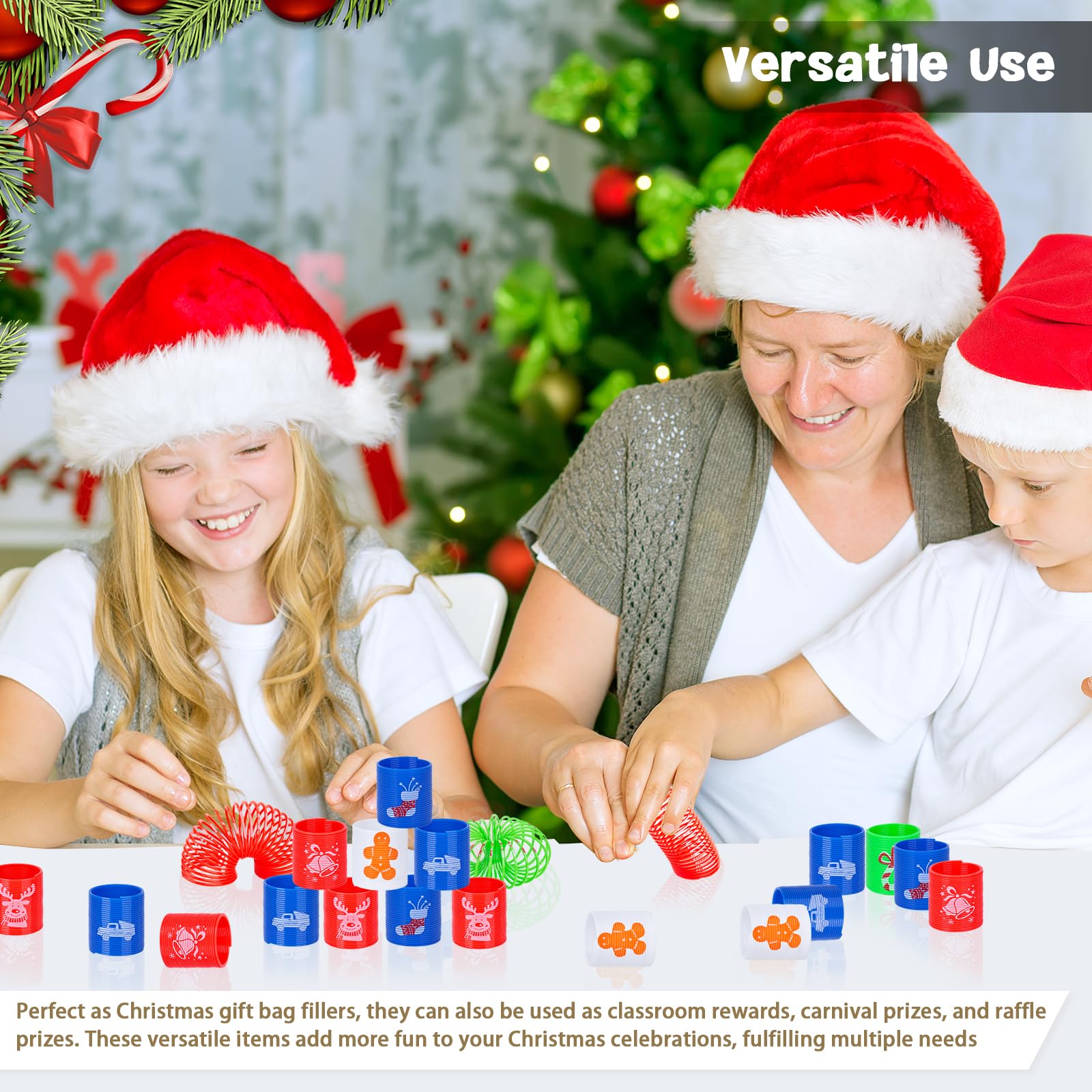 MCPINKY Christmas Magic Springs, 20PCS Mini Spring Toy Christmas Party Favors for Kids 4 to 8 Fun Goodie Bag Stuffers Birthday Gifts Christmas Prizes, Christmas Stocking Stuffers, Small Toys Present