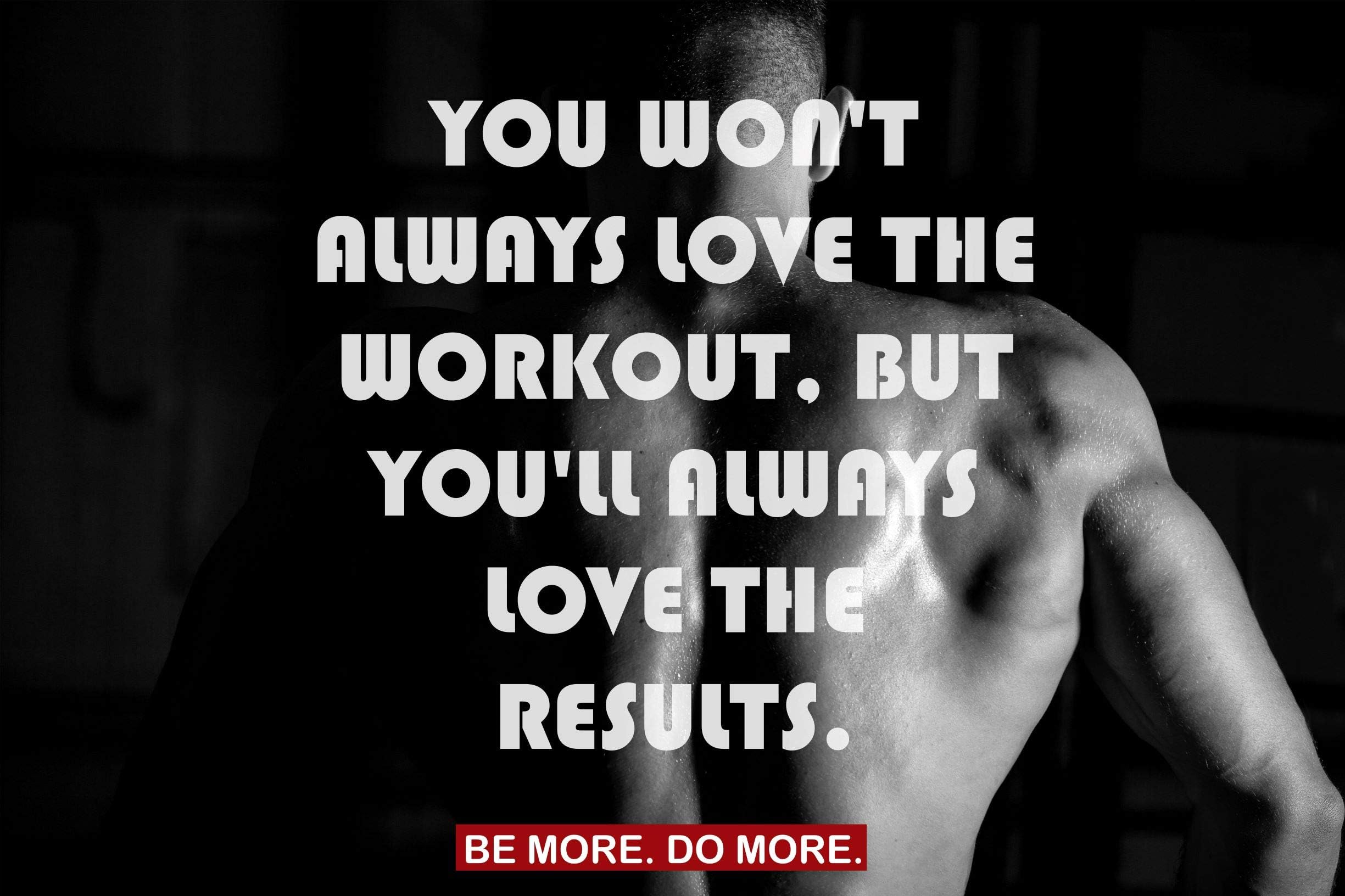 EzPosterPrints - Bodybuilding Men Girl Fitness Workout Quotes Motivational Inspirational Muscle Gym Posters - Wall Art Print for Home Office Gym - MOTIVATION-QUOTE-17-36X24 inches