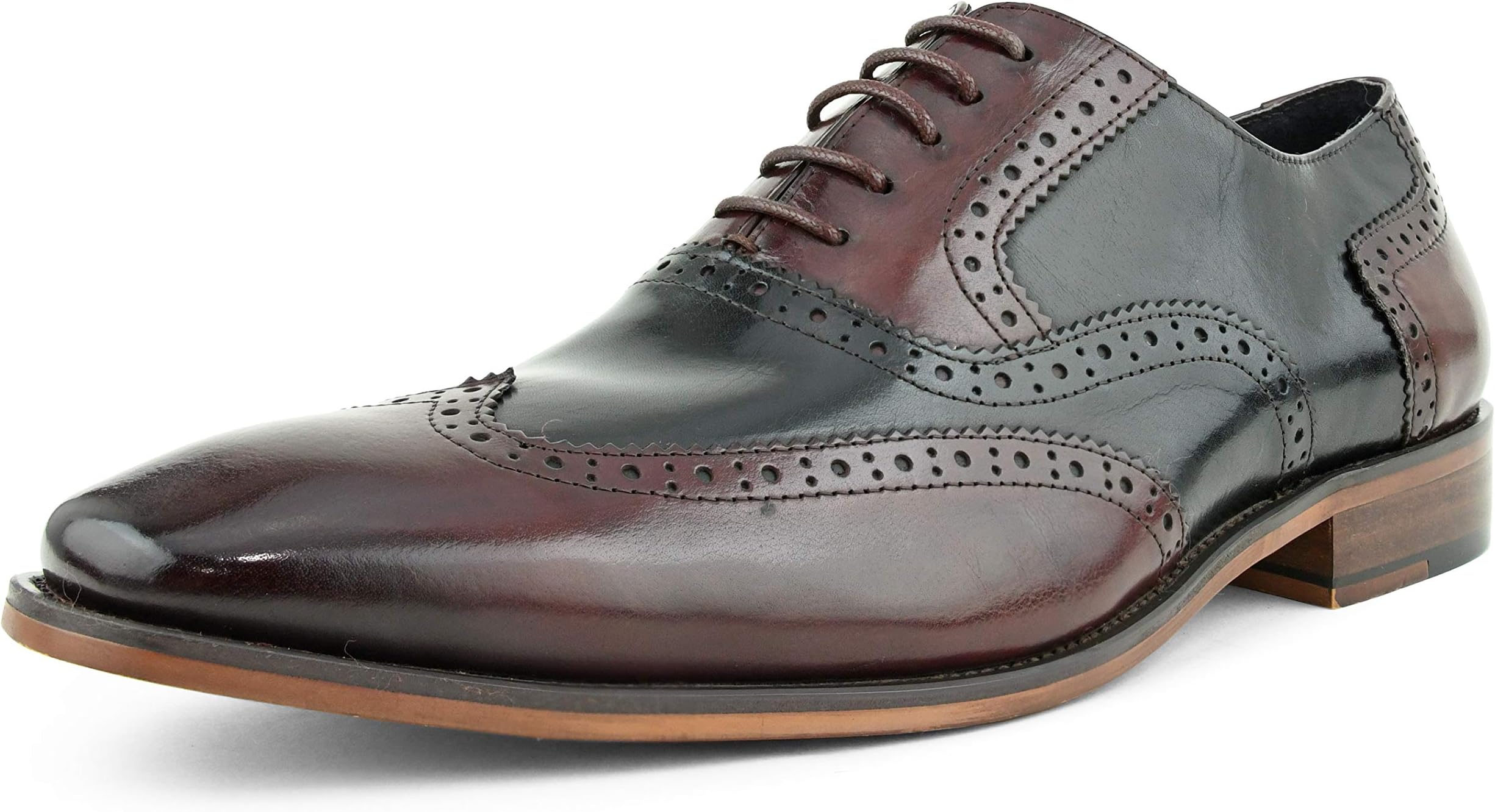 Asher Green AG100 - Men's Dress Shoes - Genuine Calf Leather Wingtip Oxfords - Two Tone and Multi Tone Mens Dress Shoes