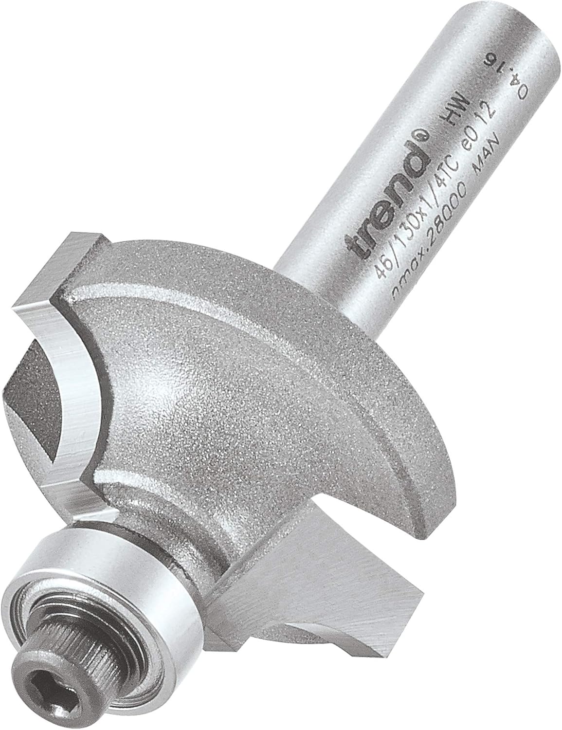 Trend Professional Bearing Guided Trimming Cutter, 1/4 Inch Shank, 9.5mm Cut Diameter, 25.4mm Cut Length