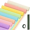Crepe Paper Streamers 8 Rolls, 10 x 98Inch 8 Pastel Colors Crepe Paper Sheets for DIY Gift Colourful Paper Flower Wrapping Paper Crafts Birthday Wedding Holiday Party Decorations
