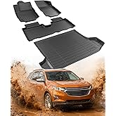 CreekT for Chevy Equinox Floor Mats 2024 2023 2022 2021 2020 2019 2018, for GMC Terrain Floor Mats 2018-2024, for Equinox All Weather Mats Cargo Liners Trunk Carpet Rubber Car Accessories