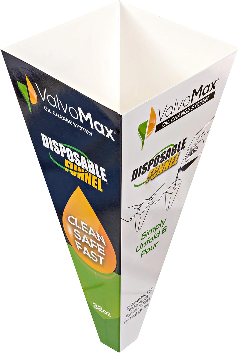 ValvoMax Disposable Funnel Clean, Safe, Fast! 32 oz Pack of 12