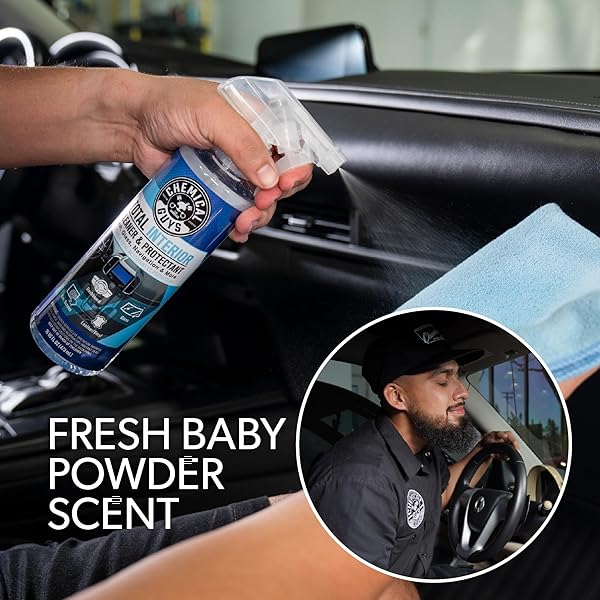 CHEMICAL GUYS TOTAL INTERIOR CLEANER & PROTECTANT – CHEMICAL GUYS INTERIOR CLEANER, CLEANS & PROTECTS LEATHER, VINYL, PLASTIC, RUBBER, GLASS WITH A STREAK-FREE FINISH — CARS, TRUCKS, SUVS, RVS, 32 OZ