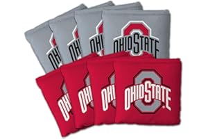YouTheFan Officially-Licensed NCAA Set of 8 Cornhole Bags - All Weather Dual Sided Slide & Stop - Regulation Size with Carry case