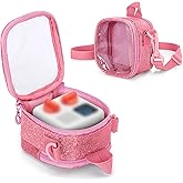 LoDrid Travel Case Compatible with Yoto Mini (2024 Edition), Carrying Bag with Adjustable Shoulder Strap, Audio Player Holder for Cards and Accessories, Pink, Bag Only