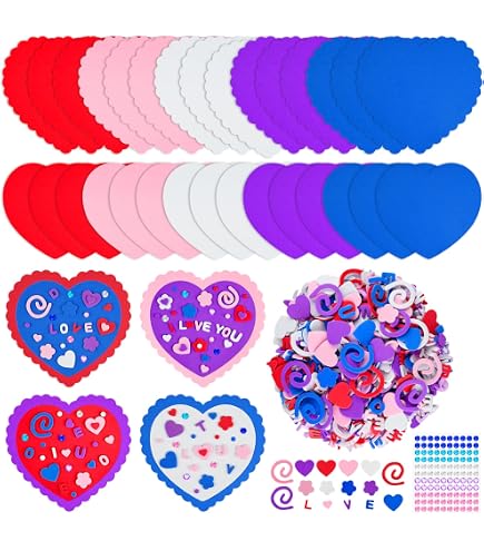 EVA-Schaumstoff Herzen Bastelset – 35 Bunte Herzen In 6 Farben, 15 Cm Groß, Für Valentinstag & Deko