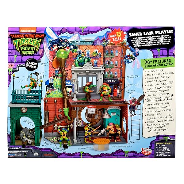 TEENAGE MUTANT NINJA TURTLES: MUTANT MAYHEM SEWER LAIR PLAYSET BY PLAYMATES TOYS