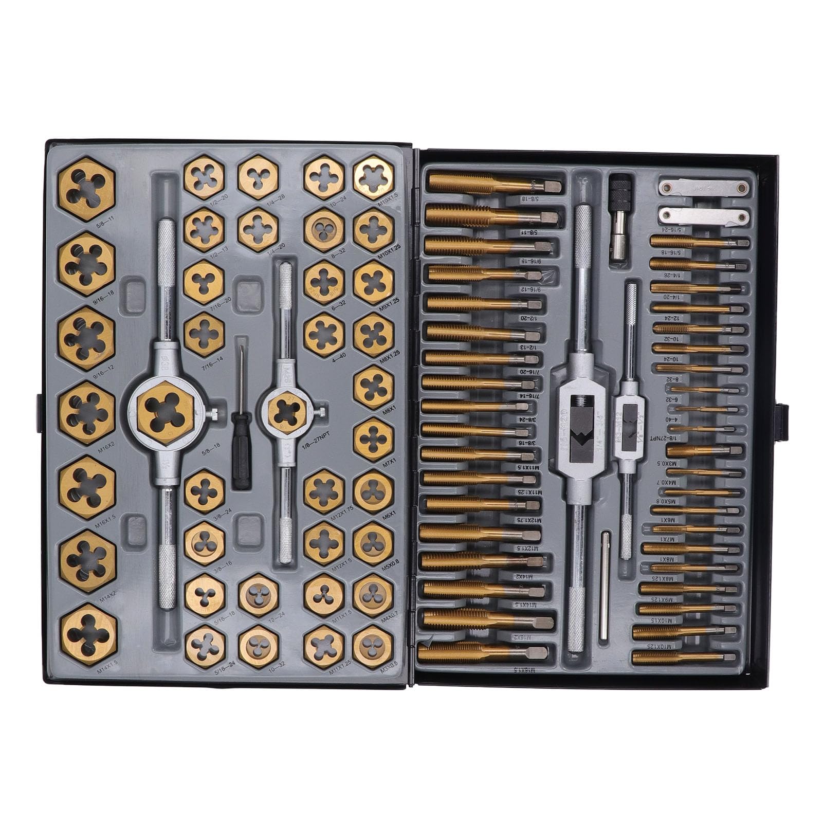 86PCS Tap Die Set, Plated Carbide Alloy, Wide Application, Tapered Thickness, Designed For Thread Cutting, Storage Box