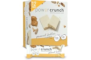 Power Crunch Protein Wafer Bars, High Protein Snacks with Delicious Taste, Peanut Butter Crème, 1.4 Ounce (12 Count)
